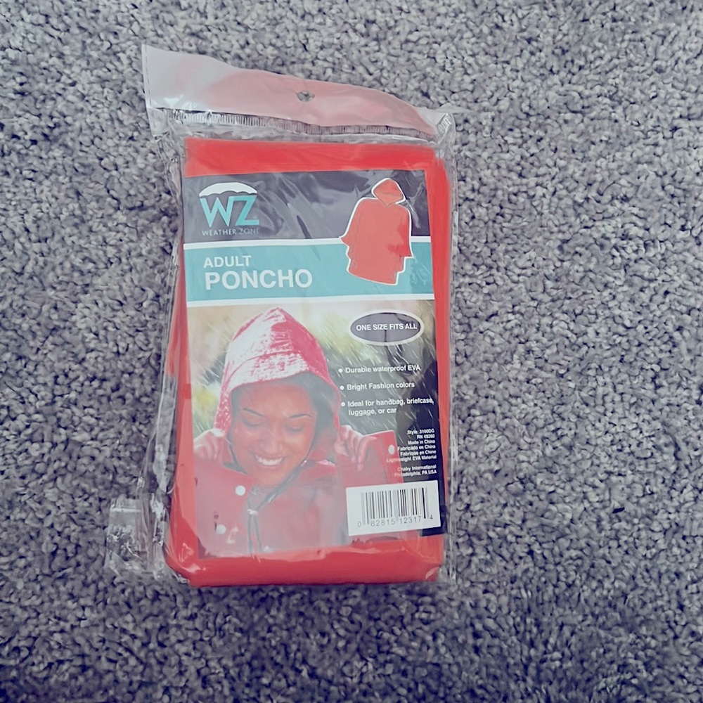 One size fits all poncho orange